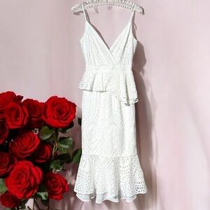 Yumi Kim White Eyelet Dynasty Mermaid Style Dress Wedding Spring Summer Western